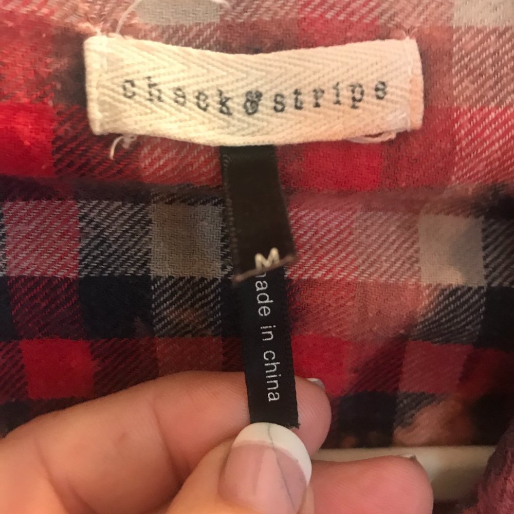 Check&Stripe bleached flannel - Picture 4 of 4